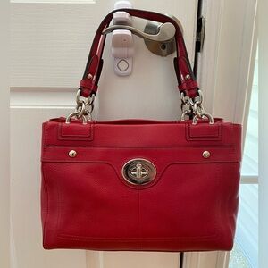 Coach Penelope Satchel Red Leather Bag